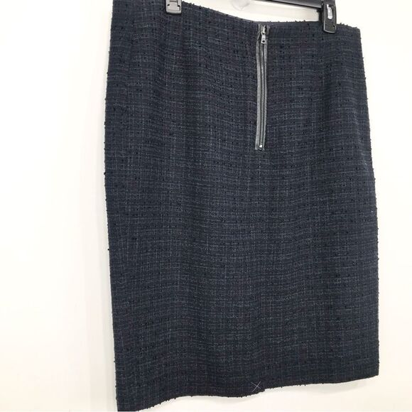 Ann Taylor Navy Blue Sparkle Tweed Pencil Skirt - Picture 9 of 16
